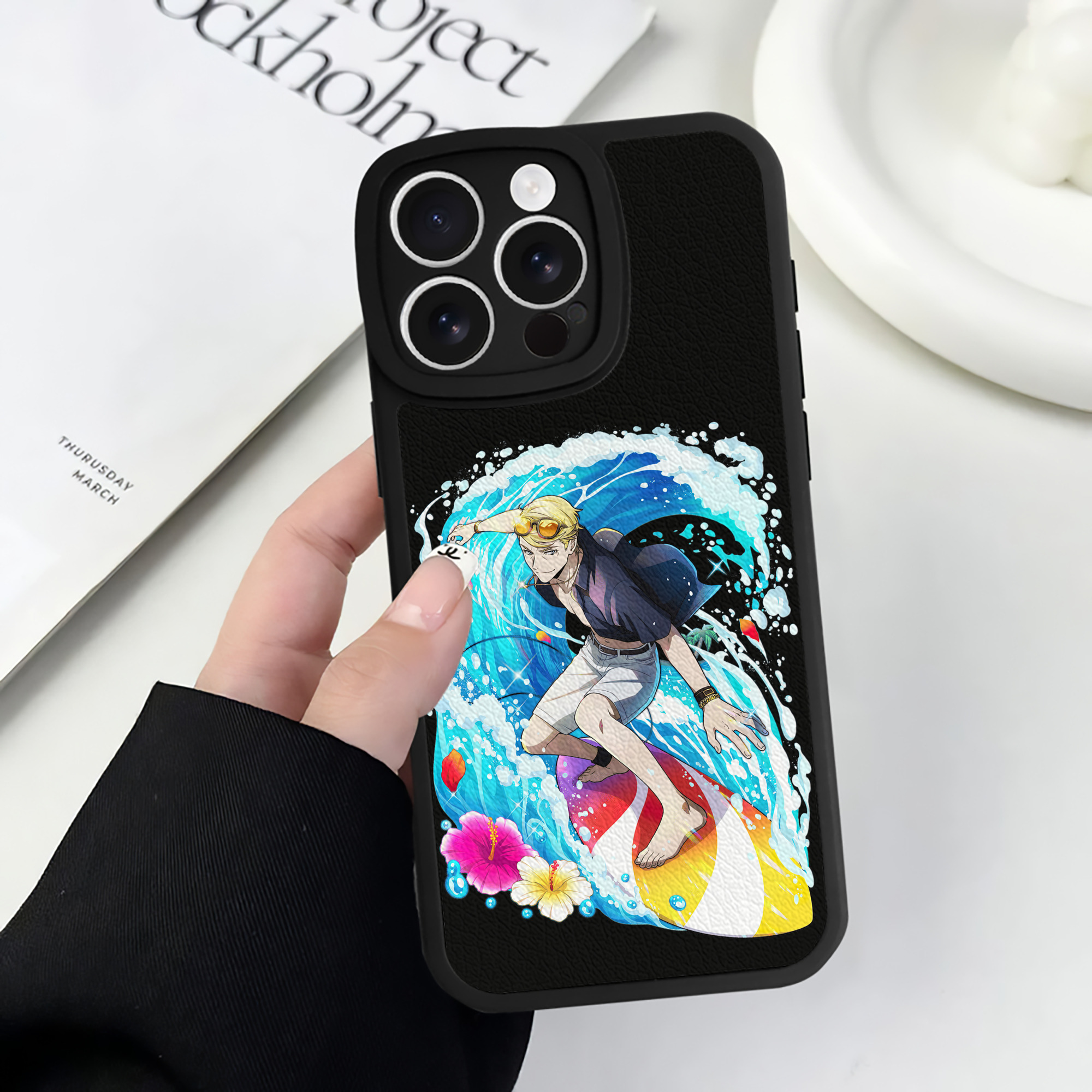（画像用） 文豪ストレイドッグス Bungo Stray Dogs 【iPhone 16シリーズ対応】シリコンスマホケース（レザー調） 材質：シリコン